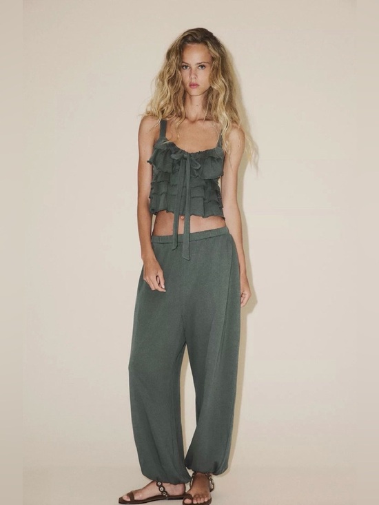 ZARA Ruffled Bow Top - Picture 4 of 8